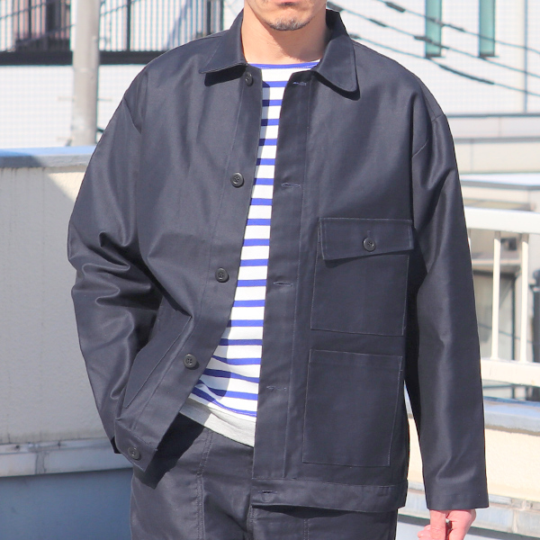 「阿州」Vintage Hard Back Satin Coverall Jacket